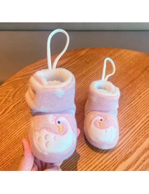 0-9 Months Old Baby Does Not Lose Shoes, Autumn And Winter Newborn Cotton Boots, Baby Cotton Shoes, Thickened Warm Soft Soled Small Shoes