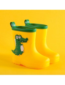 2-13 Year Old Children's Rain Shoes, Boys And Girls With Cotton Plush Rain Boots, Dinosaur Waterproof Shoes, Children's Water Shoes, Elementary School Students' Water Boots, Cross-Border