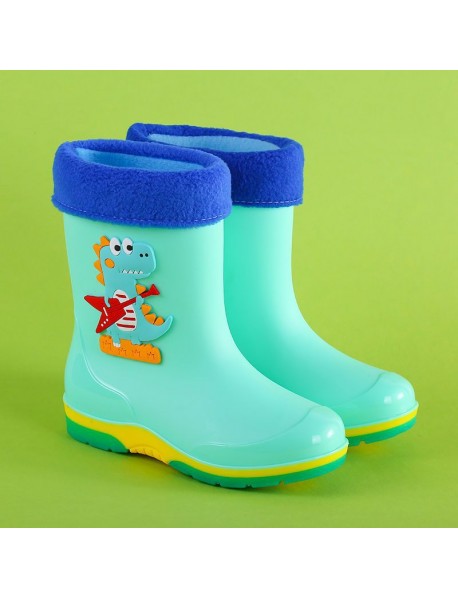 2-13 Year Old Children's Rain Shoes, Boys And Girls With Cotton Plush Rain Boots, Dinosaur Waterproof Shoes, Children's Water Shoes, Elementary School Students' Water Boots, Cross-Border