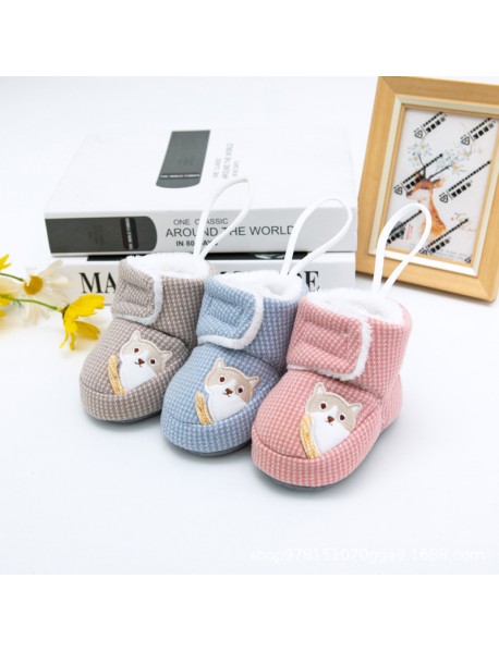 0-9 Months Old Baby Does Not Lose Shoes, Autumn And Winter Newborn Cotton Boots, Baby Cotton Shoes, Thickened Warm Soft Soled Small Shoes