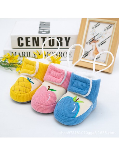 0-9 Months Old Baby Does Not Lose Shoes, Autumn And Winter Newborn Cotton Boots, Baby Cotton Shoes, Thickened Warm Soft Soled Small Shoes