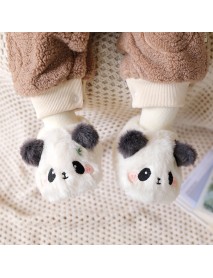 Autumn And Winter New Baby Shoes And Socks Thickened And Velvet Baby Walking Shoes Cute Cartoon Plush Warm Baby Shoe Cover